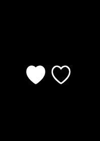 simple hearts/ black white