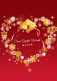 ♥ペア♥Snow Crystal heart wreath Red