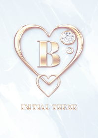 [ B ] Heart Charm & Initial  - Blue G