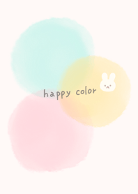Fluffy happy color and rabbit