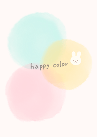 ふんわりハッピーカラーとうさぎ