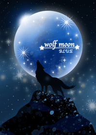 Moon and wolf blue version
