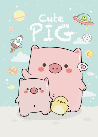 หมูอ้วนน่ารัก (สีฟ้าบลู)