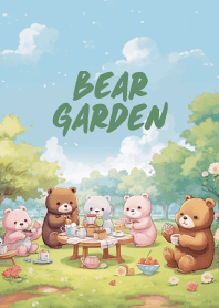 cute bear picnic in the garden 3