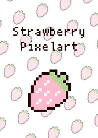 Cute strawberry pixel art.