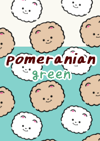 pomeranian dog theme11 green
