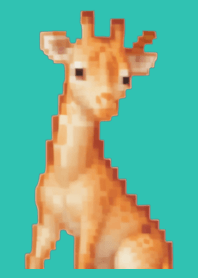 长颈鹿像素艺术主题绿色08