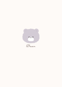 簡單的泰迪熊 象牙色 淡紫色