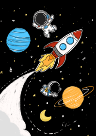 兩位太空人與外太空