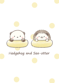 Hedgehog and Sea otter -yellow- dot