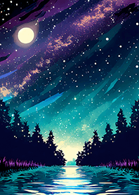 Beautiful starry night view#2951