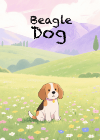 Kawaii Beagle Dog in Garden Theme