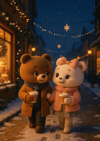 Winter Evening Stroll Together