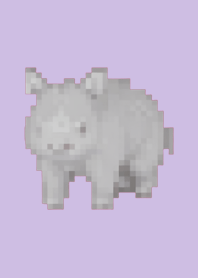 Rhinoceros Pixel Art Theme  Purple 04