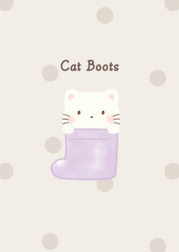 Cat and Boots -purple- dot