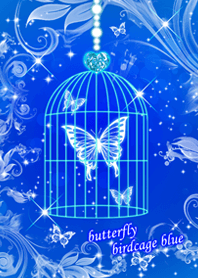 butterfly birdcage blue