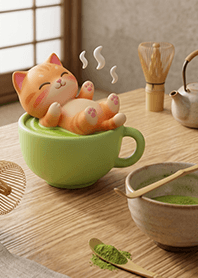 Orange Cat : With matcha 4