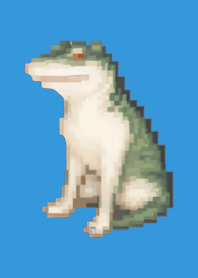 Crocodile Pixel Art Theme  Blue 02