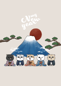 neko new year / dark beige