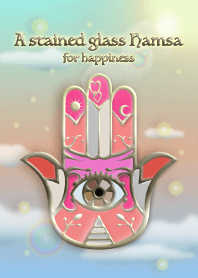 A stained glass hamsa for happiness 3