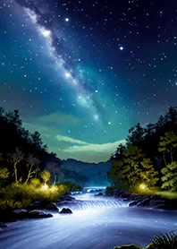 Beautiful starry night view#2183