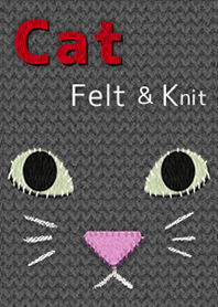 猫のニットとフェルト