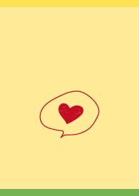 heart speech bubble on yellow