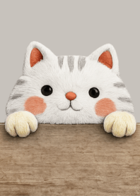 正在練習裝可愛的小白貓