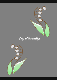 Pretty Lily of the Valley on black