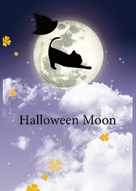 Ungu : Bulan & kucing Halloween