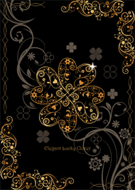 Elegant Lucky Clover -Black ver-