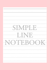 SIMPLE GRAY LINE NOTEBOOKj-PINK