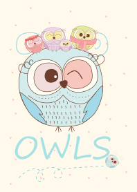 Cute Owl and his little friends