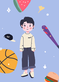 cute boy with activities