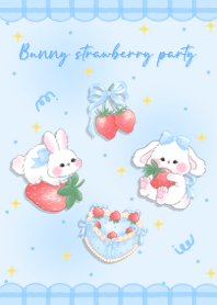 Bunny strawberry party (blue)