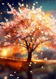 Beautiful night cherry blossoms#965