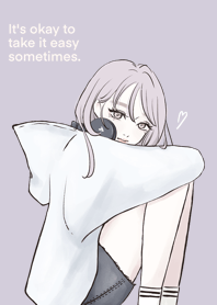 후드와 헤드폰 소녀02