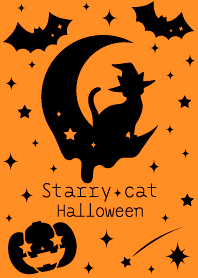 Gato estrelado do dia das bruxas