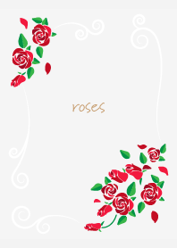 Red Roses space2 on white