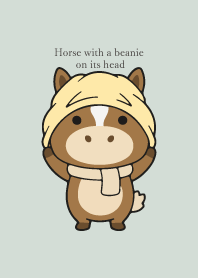 Horse with a beanie on its head 5