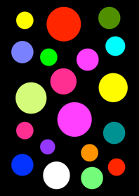 Colorful polka dot [ Black ] Ver.1
