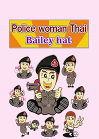 ตำรวจหญิง หมวกไบเล่ ตราสีแดง
