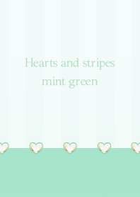 Hearts and stripes mint green