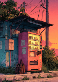 棕色 夕霞自動販賣機