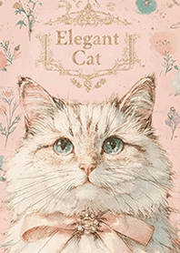 Vintage Rose Ribbon Feline