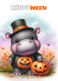 かわいいハロウィーンのカバ 06