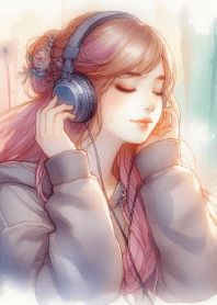音楽の庭の少女