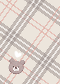 Bear and Plaid Beige01_2
