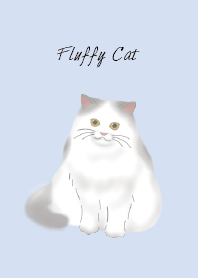 Fluffy Cat, Long-Haired Breed, blue