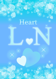L&Nイニシャル運気UP!幸せのハート青ブルー